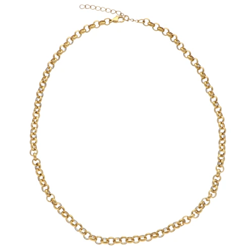 Belcher chain 6 mm mesh necklace - 304 stainless steel, gold-plated x45cm