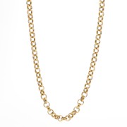 Jaseron 6 mm mesh necklace - 304 stainless steel, gold-plated x45cm