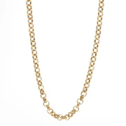 Belcher chain 6 mm mesh necklace - 304 stainless steel, gold-plated x45cm