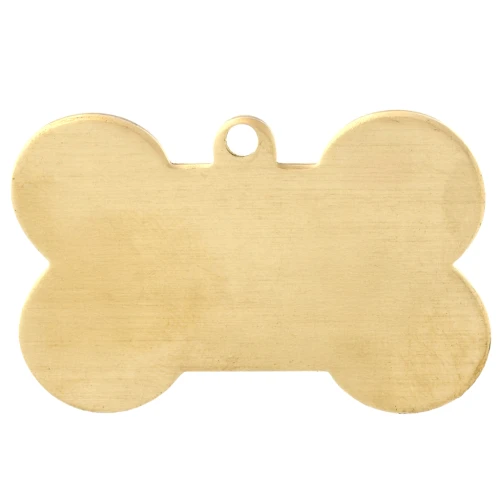 Bone Pendant ImpressArt 27x41 mm - Dog Tag - Rough Brass x1