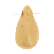 9.5 mm Teardrop Beads - Satin-Finish Fine gold plated x1