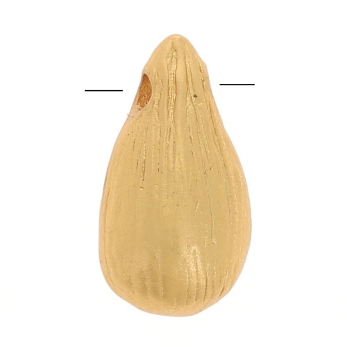 9.5 mm Teardrop Beads - Satin-Finish Fine gold plated x1