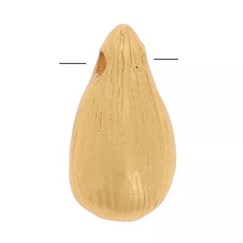 9.5 mm Teardrop Beads - Satin-Finish Fine gold plated x1