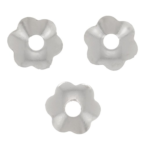 Flower Beads caps 4 mm - Silver x20