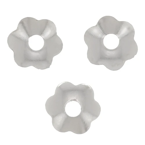 Flower Beads caps 4 mm - Silver x20