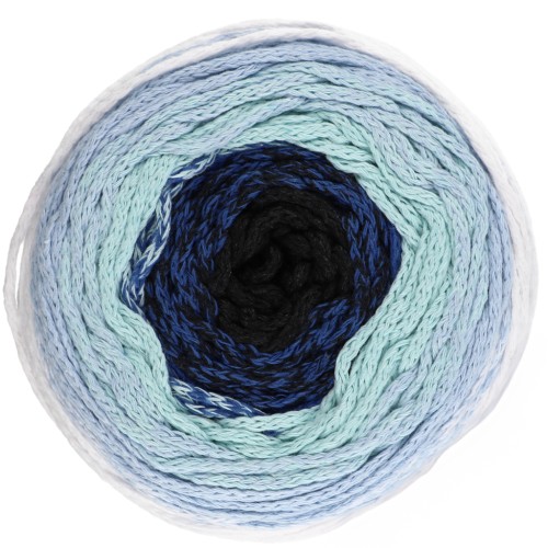 Cotton Air Cake 1mm macramé cord spool - Tie and Die Blue x220m