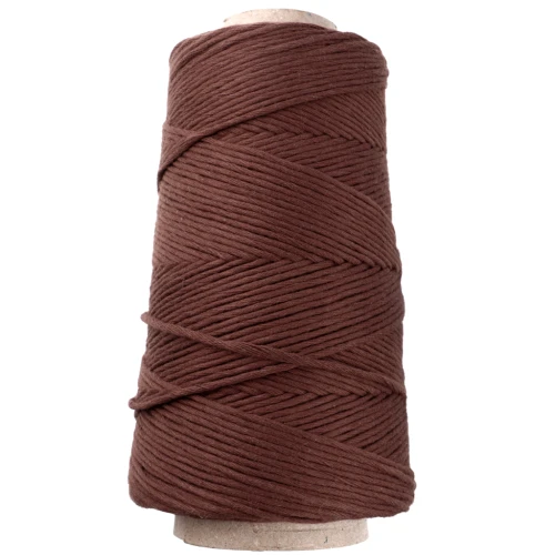 Organic Cotton Détox XL combed macramé cotton cord spool - Chocolate x200 m