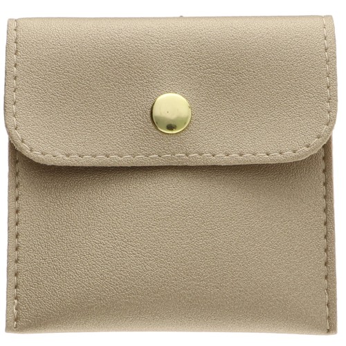 Leatherette jewelry pouch with press stud 80x80 mm - Gold x1