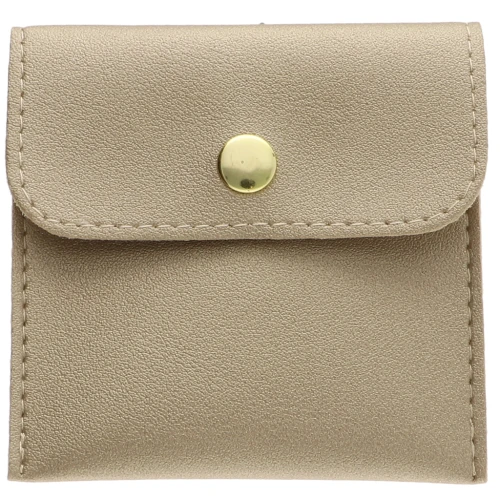 Leatherette jewelry pouch with press stud 80x80 mm - Gold x1