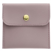 Leatherette jewelry pouch with press stud 80x80 mm - Light Lilac x1