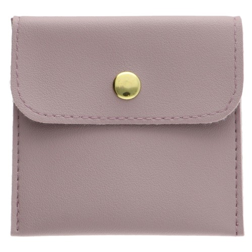 Leatherette jewelry pouch with press stud 80x80 mm - Light Lilac x1