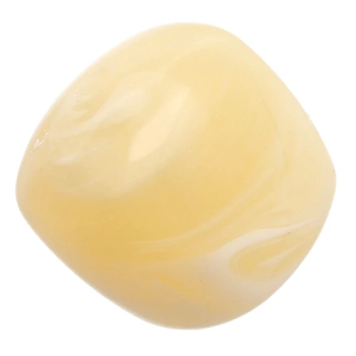 Irregular cube beads 16x17 mm - Translucent acrylic - Marbled ecru x10