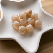 Beads irregular cubes 16x17 mm -Acrylic translucent Marbled light brown x10