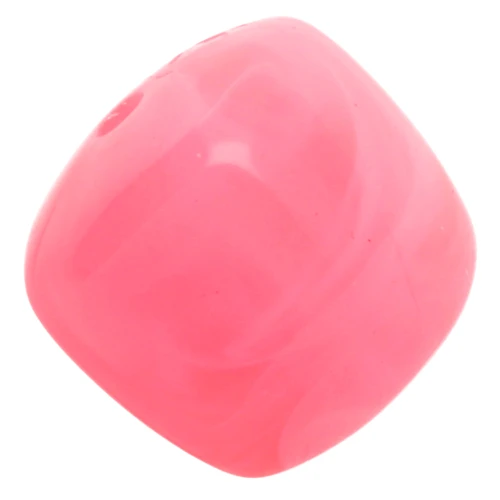 Irregular cube beads 16x17 mm - Translucent acrylic - Neon pink marbled x10