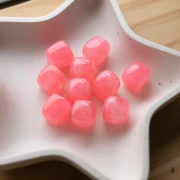 Irregular cube beads 16x17 mm - Translucent acrylic - Neon pink marbled x10