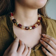 Irregular cube beads 16x17 mm - Translucent acrylic - Neon pink marbled x10