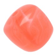 Irregular cube beads 16x17 mm - Translucent acrylic - Coral marbled x10|raw }}