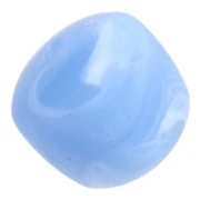 Irregular cube beads 16x17 mm - Acrylic opaque - Light blue marbled x10