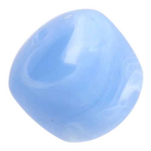 Irregular cube beads 16x17 mm - Acrylic opaque - Light blue marbled x10