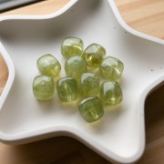 Irregular cube beads 16x17 mm - Translucent acrylic - Marbled olive x10