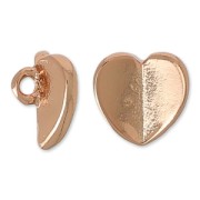 Heart origami shank button 7mm Rose gold tone HQ x1|raw }}