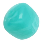 Perles cubes irréguliers 16x17 mm - Acrylique opaque - Marbré bleu turquoise x10