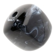 Irregular cube beads 16x17 mm - Acrylic opaque - Black marbled x10