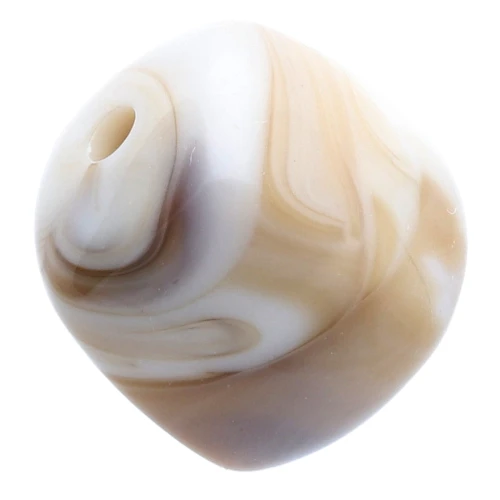 Beads irregular cubes 16x17 mm - Acrylic opaque - Marbled Beige - brown x10