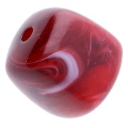 Beads irregular cubes 16x17 mm - Acrylic opaque - Marbled Burgundy x10