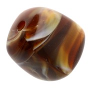 Irregular cube beads 16x17 mm - Acrylic opaque - Marbled brown x10|raw }}