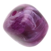 Irregular cube beads 16x17 mm - Translucent acrylic - Purple marbled x10