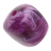 Irregular cube beads 16x17 mm - Translucent acrylic - Purple marbled x10