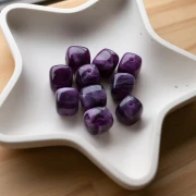Irregular cube beads 16x17 mm - Translucent acrylic - Purple marbled x10