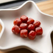 Irregular cube beads 16x17 mm - Acrylic opaque - Marbled terracotta x10