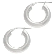 Round hoop earrings 18 mm - Wire 4 mm - 925 Sterling Silver x2