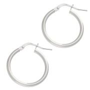 Round hoop earrings 19 mm - Thread 2 mm - 925 Sterling Silver x2|raw }}