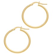 Créoles rounds 25 mm - Thread 2 mm - 925 Sterling Silver Fine gold plated x2