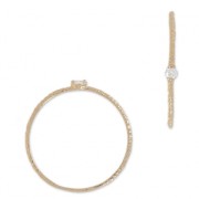 Textured ring with zirconium oxide 19.5 mm Crystal/rose gold tone HQ x1|raw }}