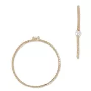 Textured ring with zirconium oxide 19.5 mm Crystal/rose gold tone HQ x1