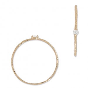 Textured ring with zirconium oxide 19.5 mm Crystal/rose gold tone HQ x1