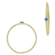 Textured ring with zirconium oxide 19.5 mm Blue Saphir/fine gold plated HQ x1