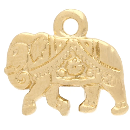 Elephant charm 12x14 mm - Fine gold plated x1
