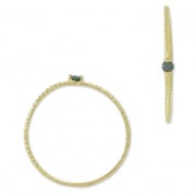 Textured ring with zirconium oxide 19.5 mm Green Emerald/fine gold plated HQ x1