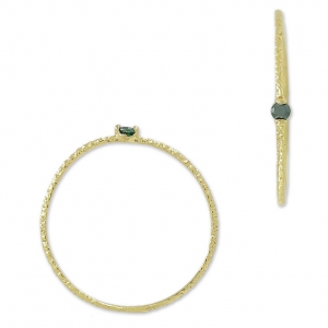 Textured ring with zirconium oxide 19.5 mm Green Emerald/fine gold plated HQ x1