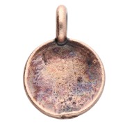 Round charm 12 mm - Tree of life pattern - Aged copper x1
