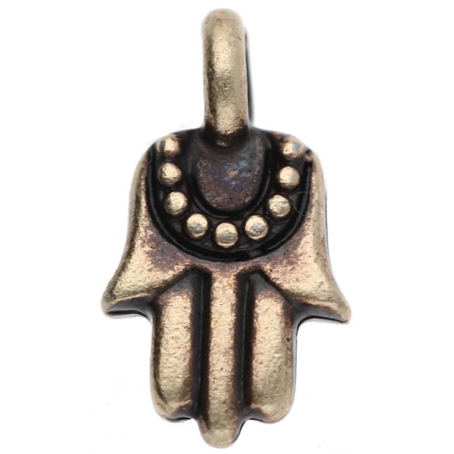 Fatma Hand Charm 12.5x7 mm - Bronze x1