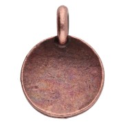 Round charm 12 mm - pattern oudjat eye - Aged copper x1