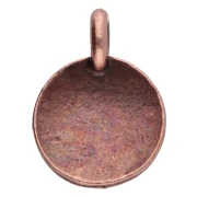 Round charm 12 mm - pattern oudjat eye - Aged copper x1