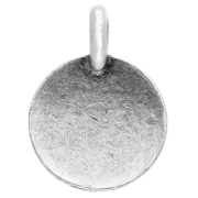 Round charm 12 mm - oudjat eye pattern - Antique fine silver plated x1