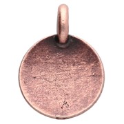 Round charm 12 mm - eye pattern - Aged copper x1